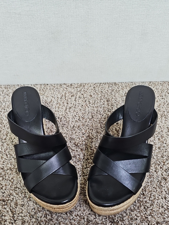 Jimmy Choo Shoes - JIMMY CHOO PRISMA VACHETTA CORK WEDGE SANDALS BFPM-07-204